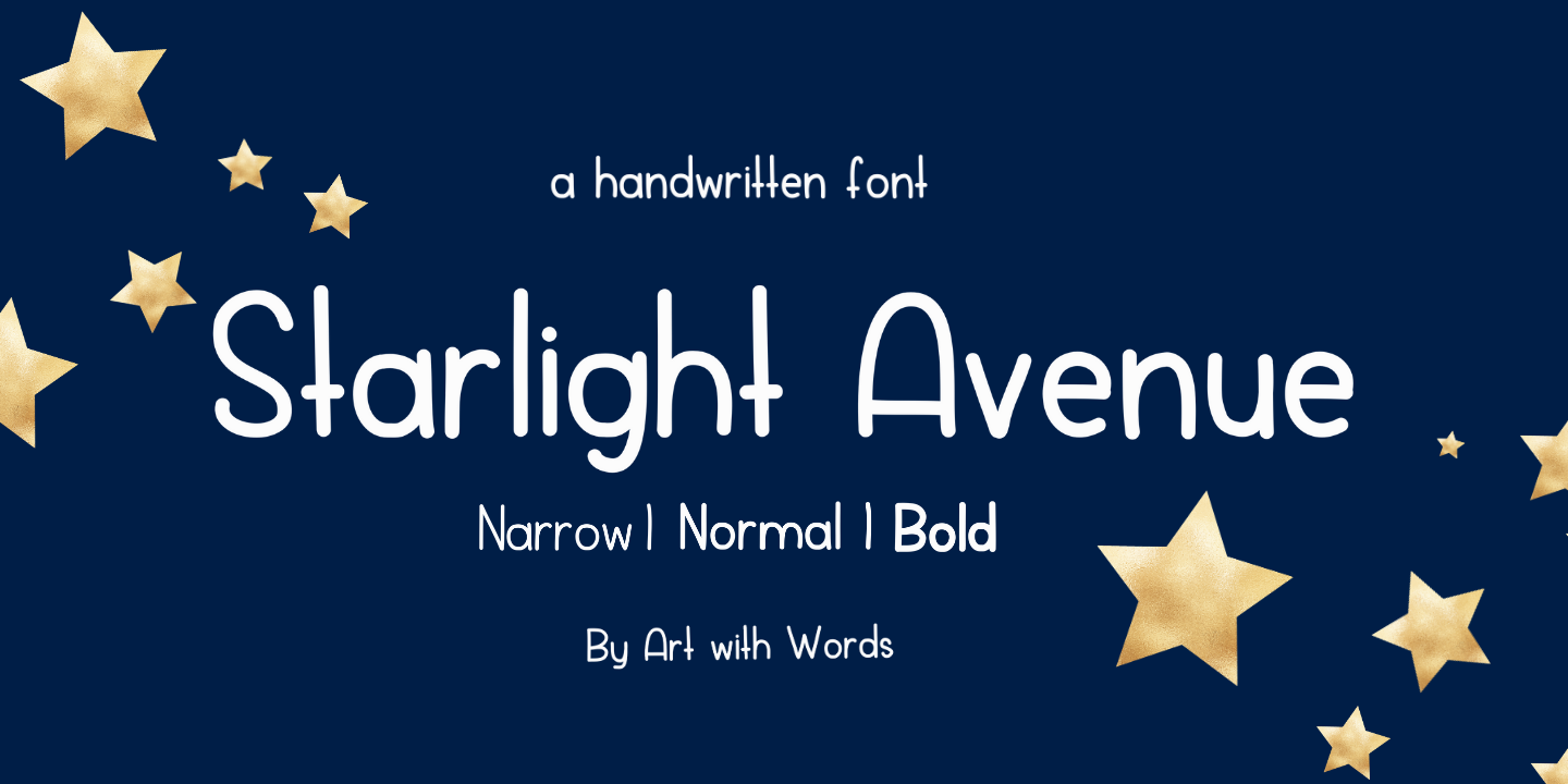 Beispiel einer Starlight Avenue-Schriftart #1